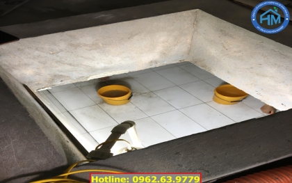 Thau rửa bể nước ngầm nhà hàng