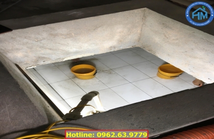 Thau rửa bể nước ngầm nhà hàng