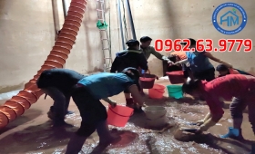 Thau rửa bể nước ngầm tòa nhà chung cư Chuyên nghiệp