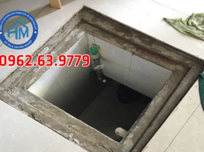 Thau rửa bể nước ngầm tại Cầu Giấy