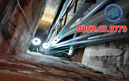 Thau rửa bể nước ngầm nhà máy khu công nghiệp