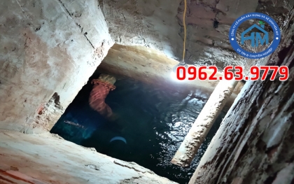 Thau rửa bể nước ngầm trường học