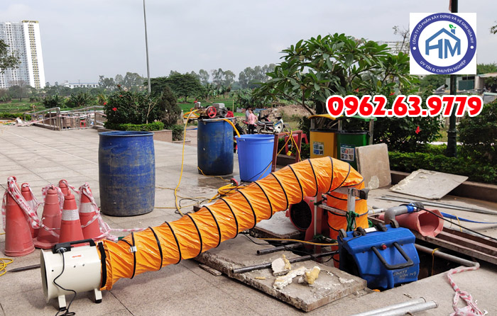 thau rửa bể nước ngầm tòa nhà chung cư